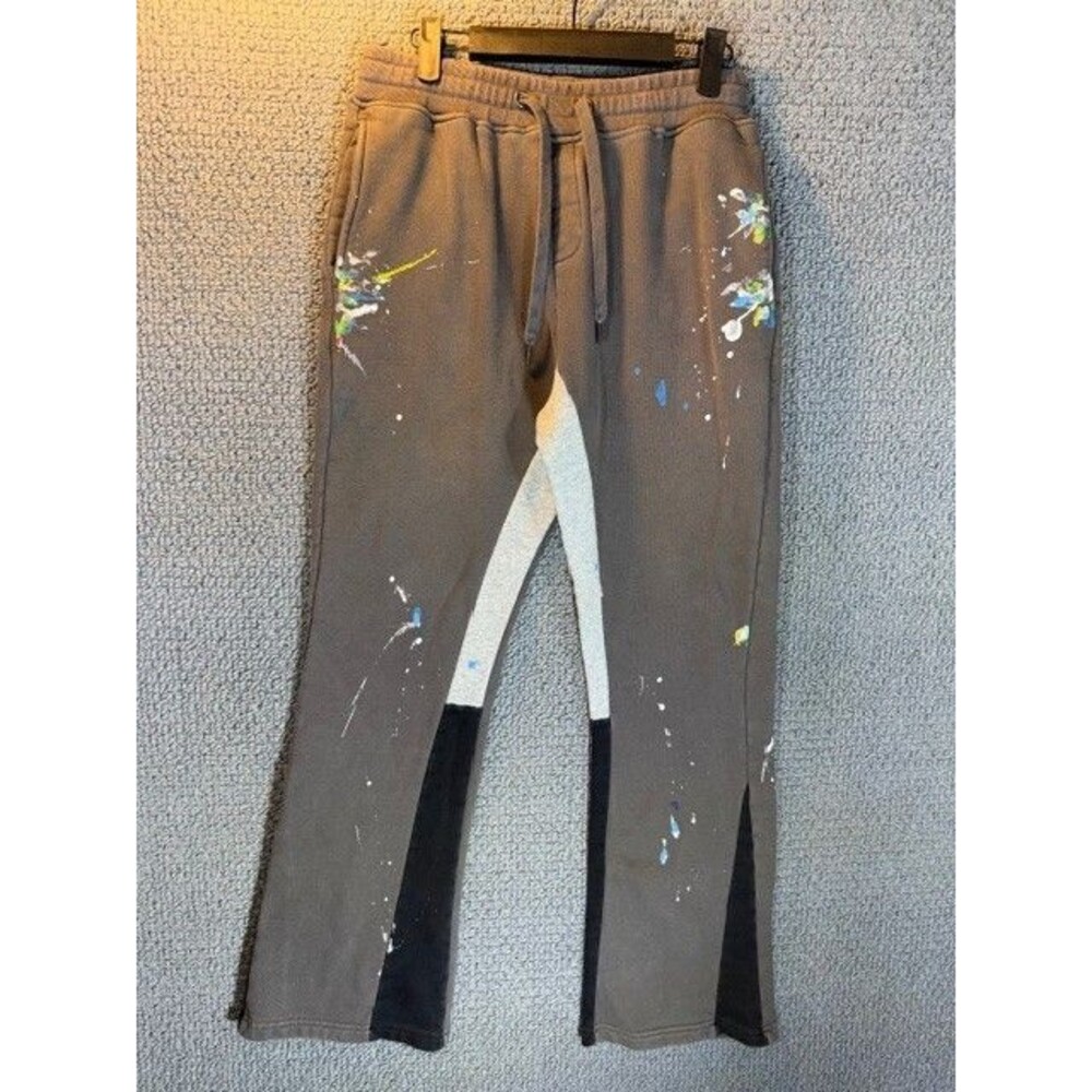 EPTM Showroom Three-Tone Contrast French Terry Sweatpants Flared Ankle / Large